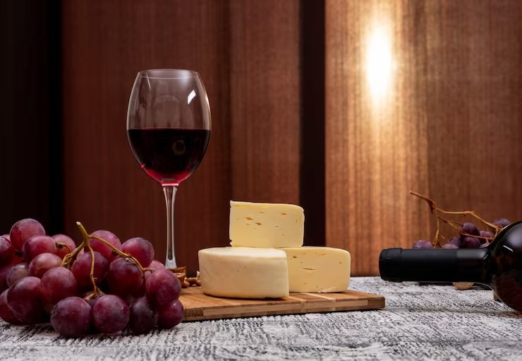 vino de crianza y queso